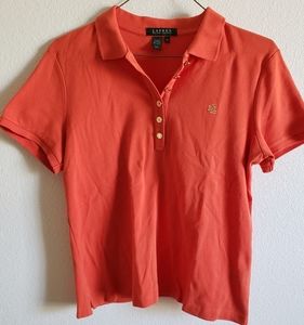 Lauren by Ralph Lauren Womens Orange Polo